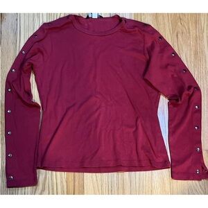 Moda International Red Top With Snap Arms XL RARE FIND!!
